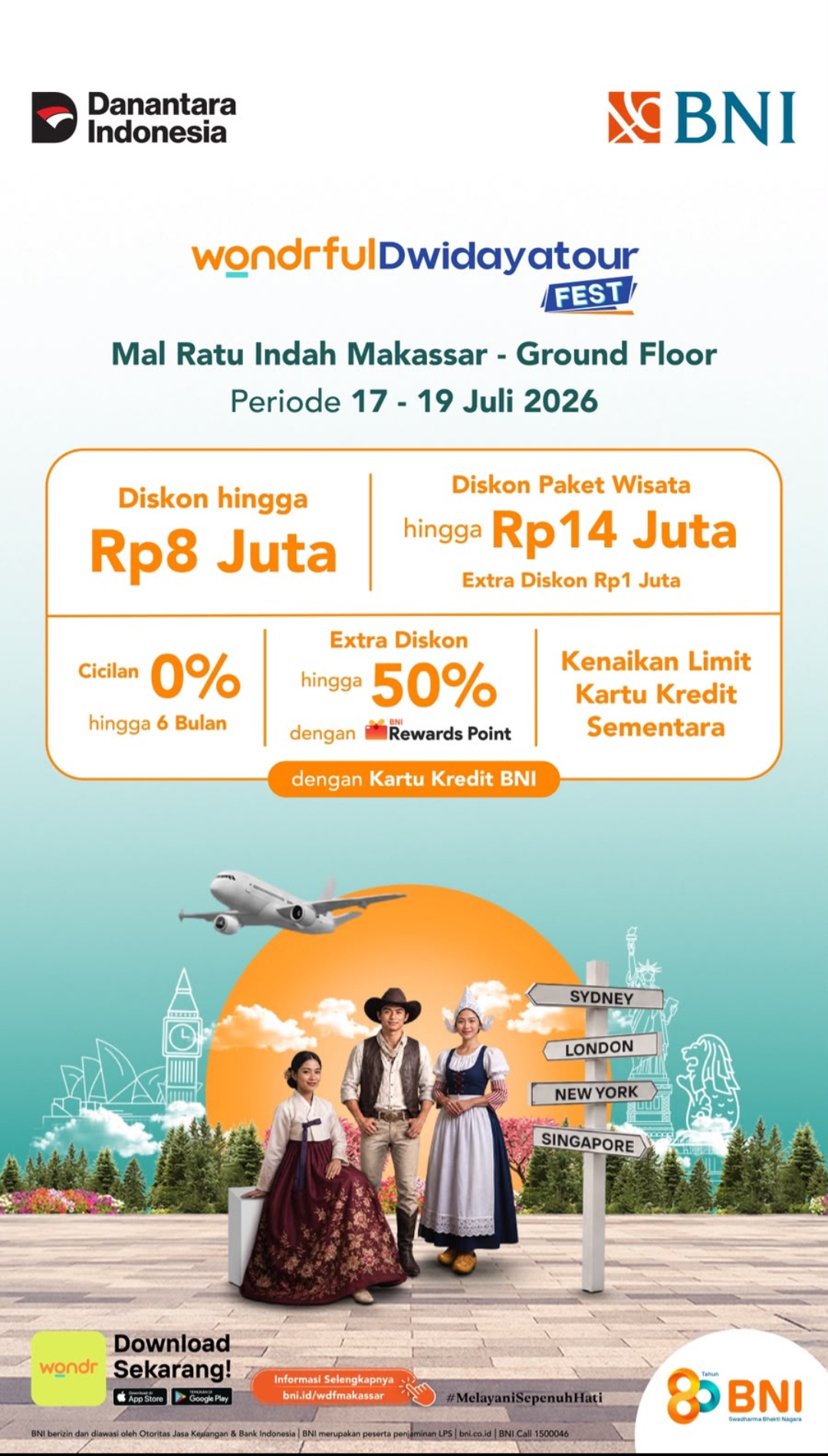 BNI Gelar Dwidayatour Fest di Makassar, Tawarkan Diskon hingga Rp14 Juta