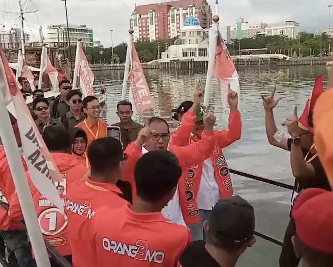 DIA dan INIMI Naik Pinisi ke Lokasi Kampanye Akbar di MNEK CPI Makassar 