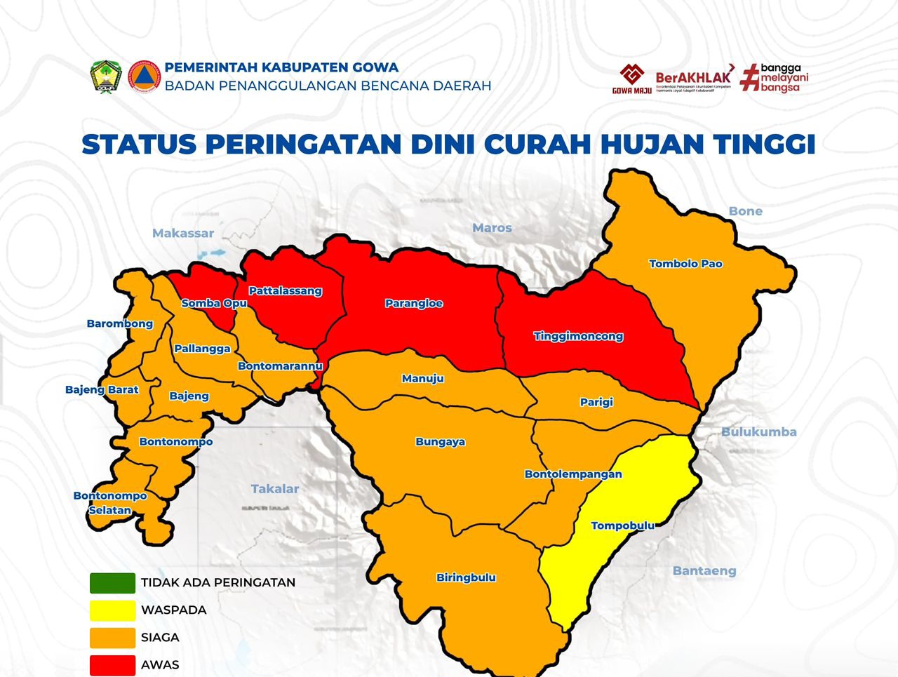 Curah Hujan Tinggi, Gowa Tingkatkan Kesiapsiagaan Bencana