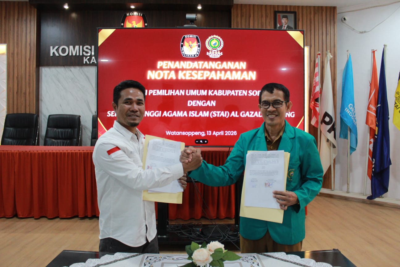 KPU Soppeng Teken MoU dengan Kampus STAI Al Gazali Soppeng