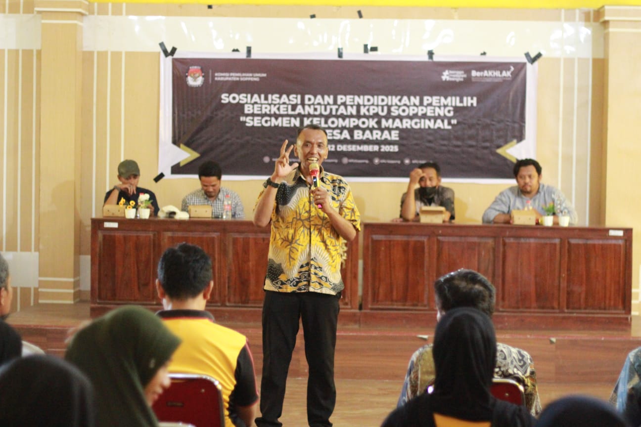 KPU Soppeng Gencarkan Pendidikan Pemilih Berkelanjutan di Desa Barae, Sasar Kelompok Marginal