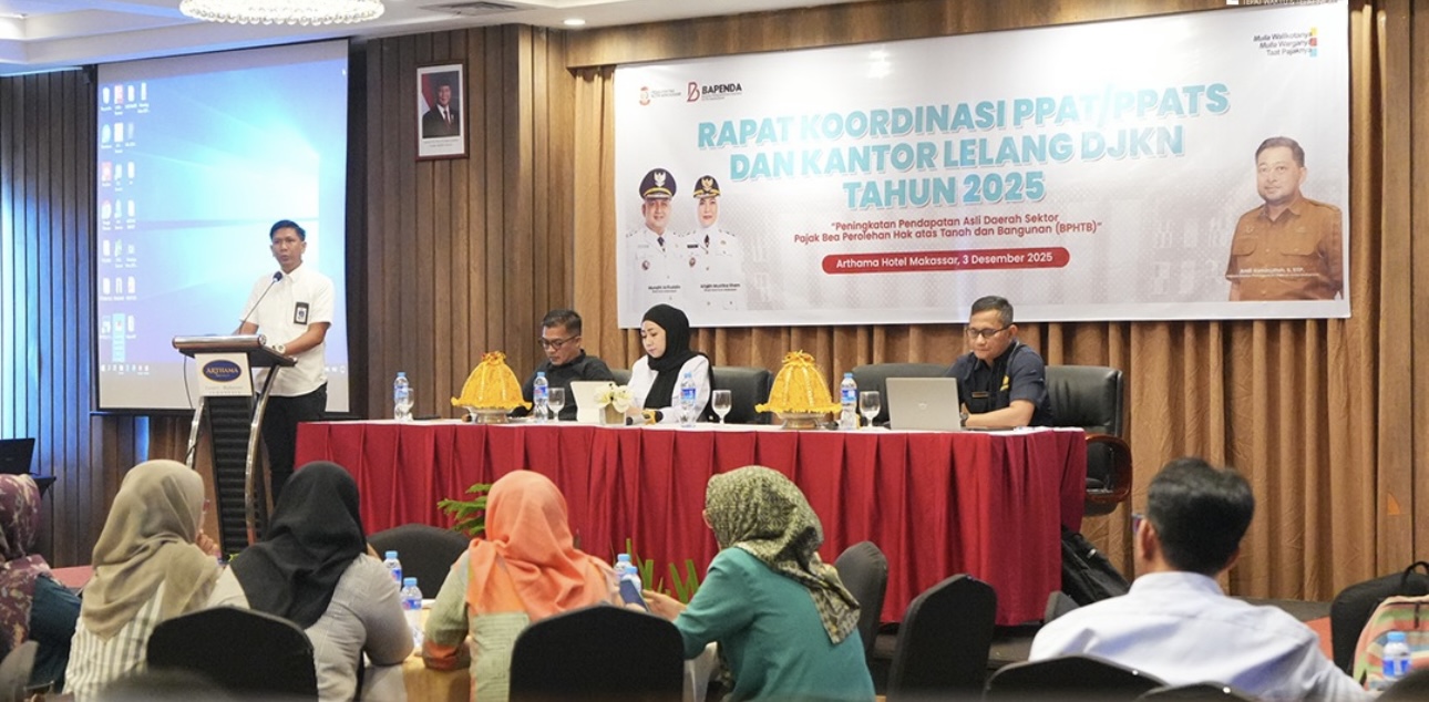 Bapenda Makassar menggelar Rapat Koordinasi PPAT/PPATS dan Kantor Lelang DJKN Tahun 2025