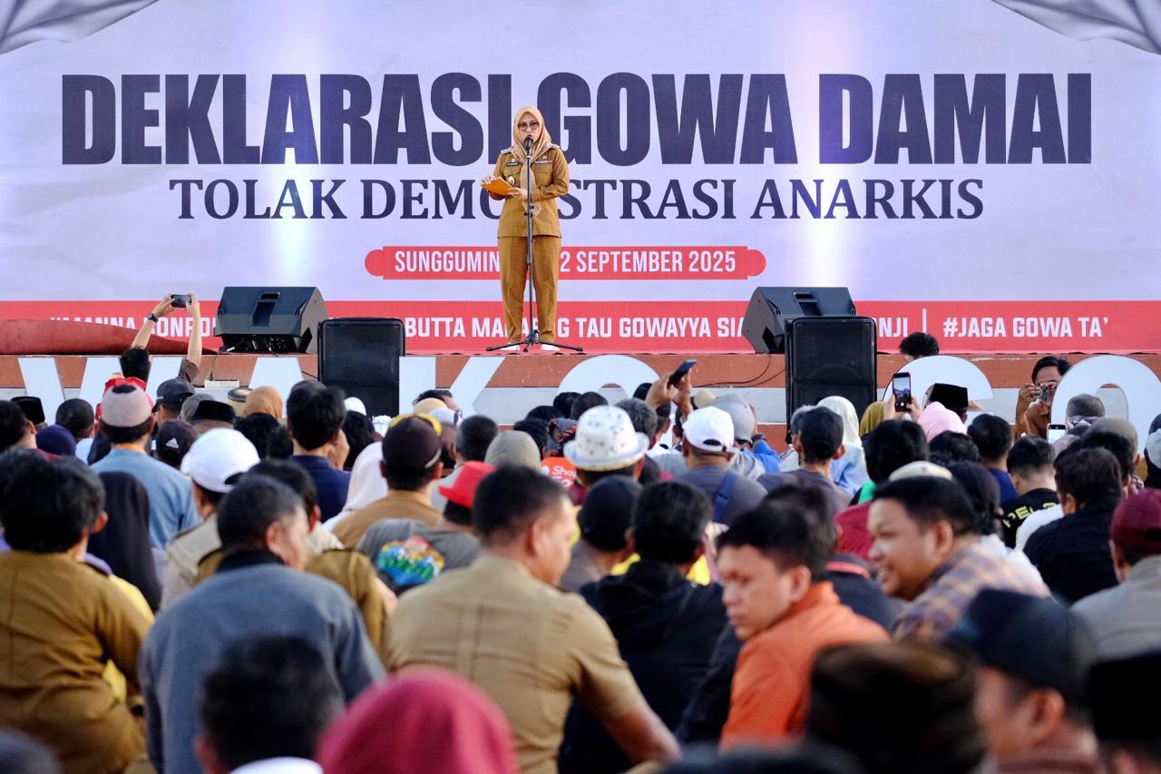 Deklarasi Damai di Lapangan Sulhas, Bupati Husniah : Jaga Persatuan demi Gowa Lebih Maju