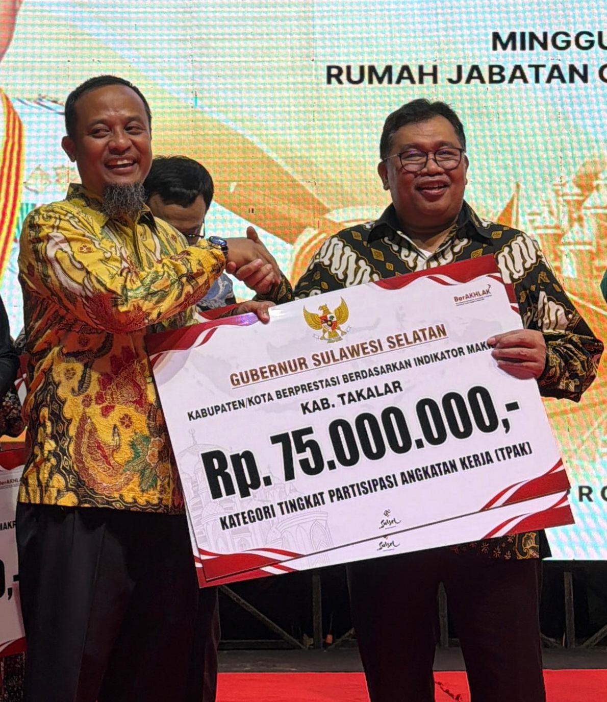 Takalar Raih Dua Penghargaan Indikator Makro dari Pemprov Sulsel