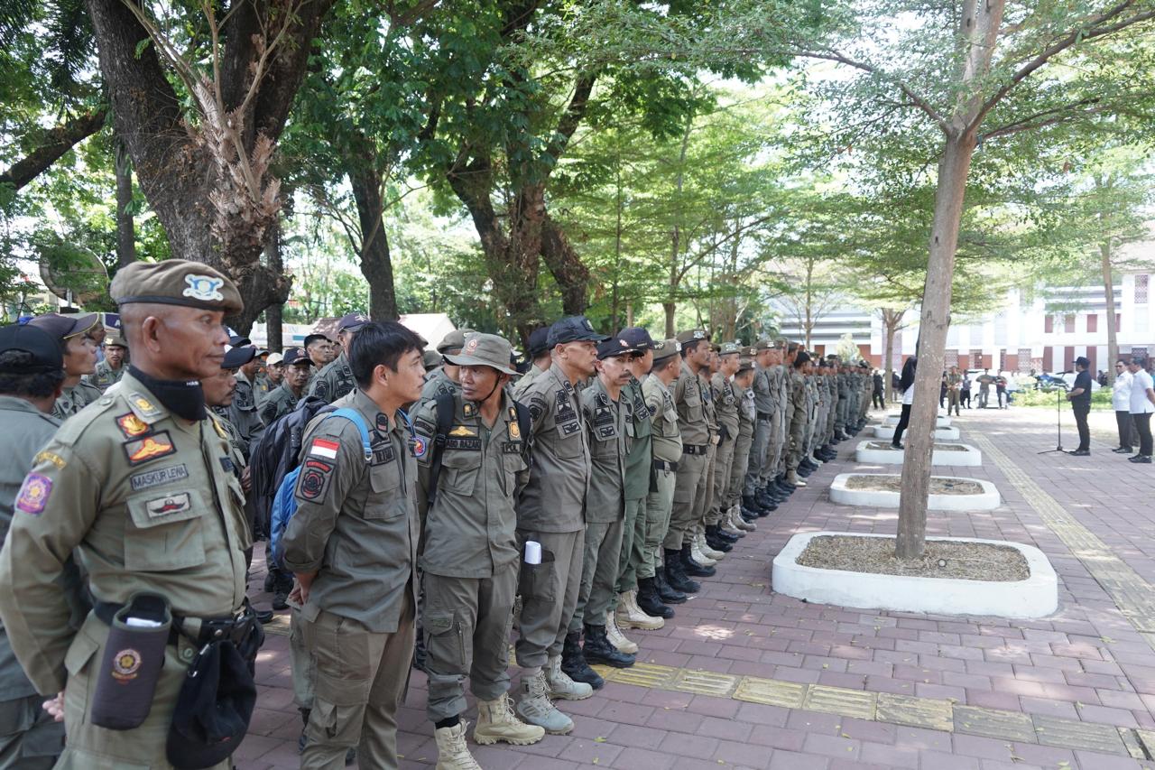 Antisipasi Demo, 348 Personel Satpol PP-Satpol Pendidikan Gowa Dikerahkan Jaga Obyek Vital