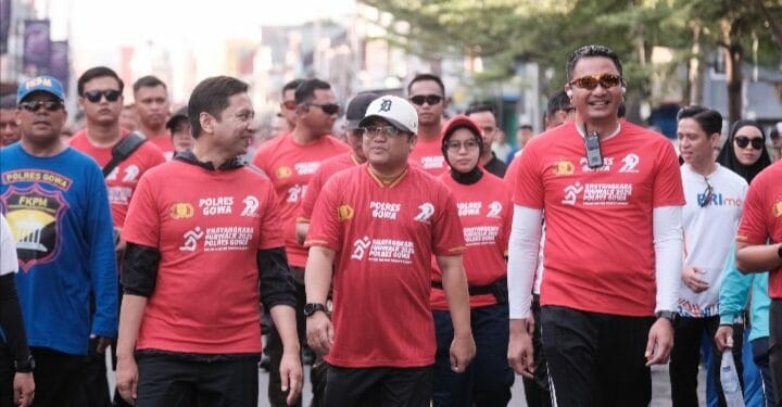 Ratusan Peserta Ramaikan Bhayangkara Fun Walk Polres Gowa
