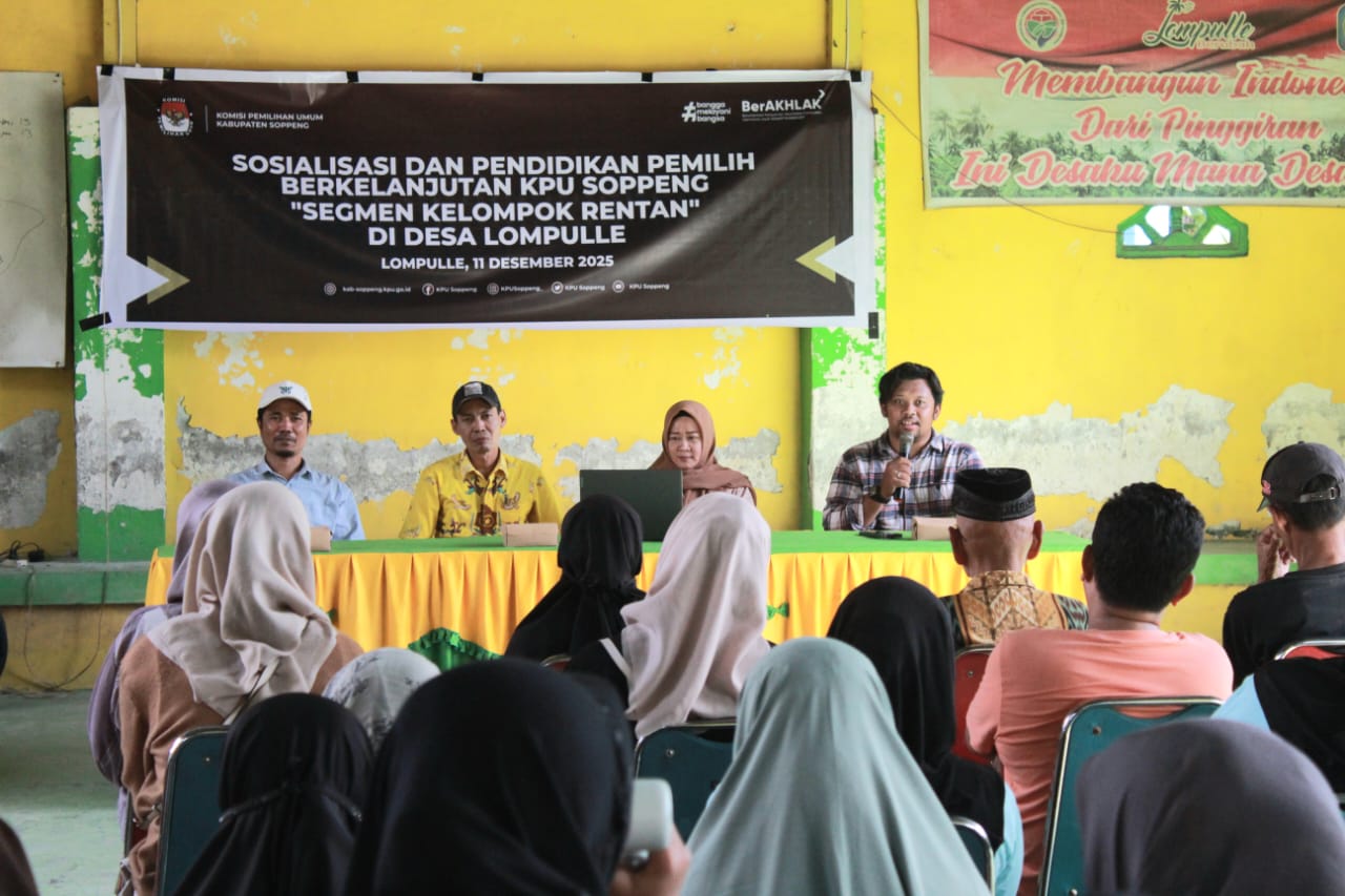 KPU Soppeng Gencarkan Pendidikan Pemilih Berkelanjutan: Kelompok Rentan Desa Lompulle Jadi Sasaran Utama