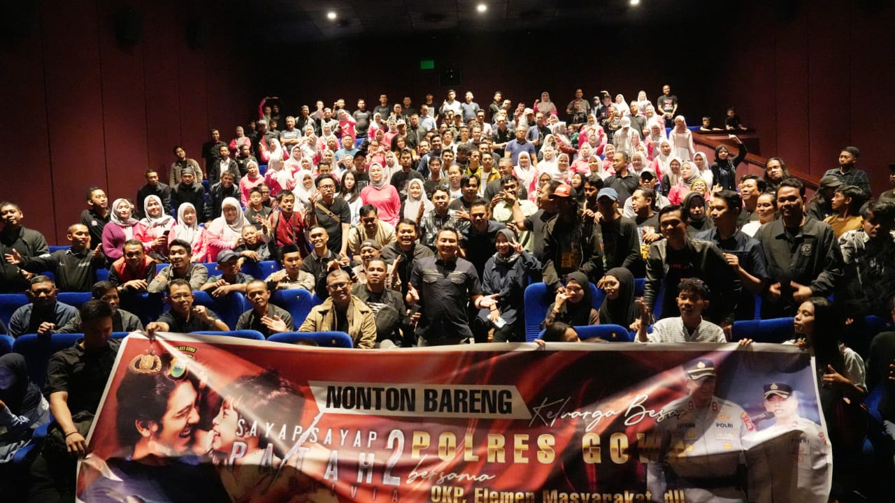 Bentuk Humanis, Kapolres Gowa Ajak Jurnalis Bersama Sejumlah Komunitas Nobar Film “Sayap-Sayap Patah 2”