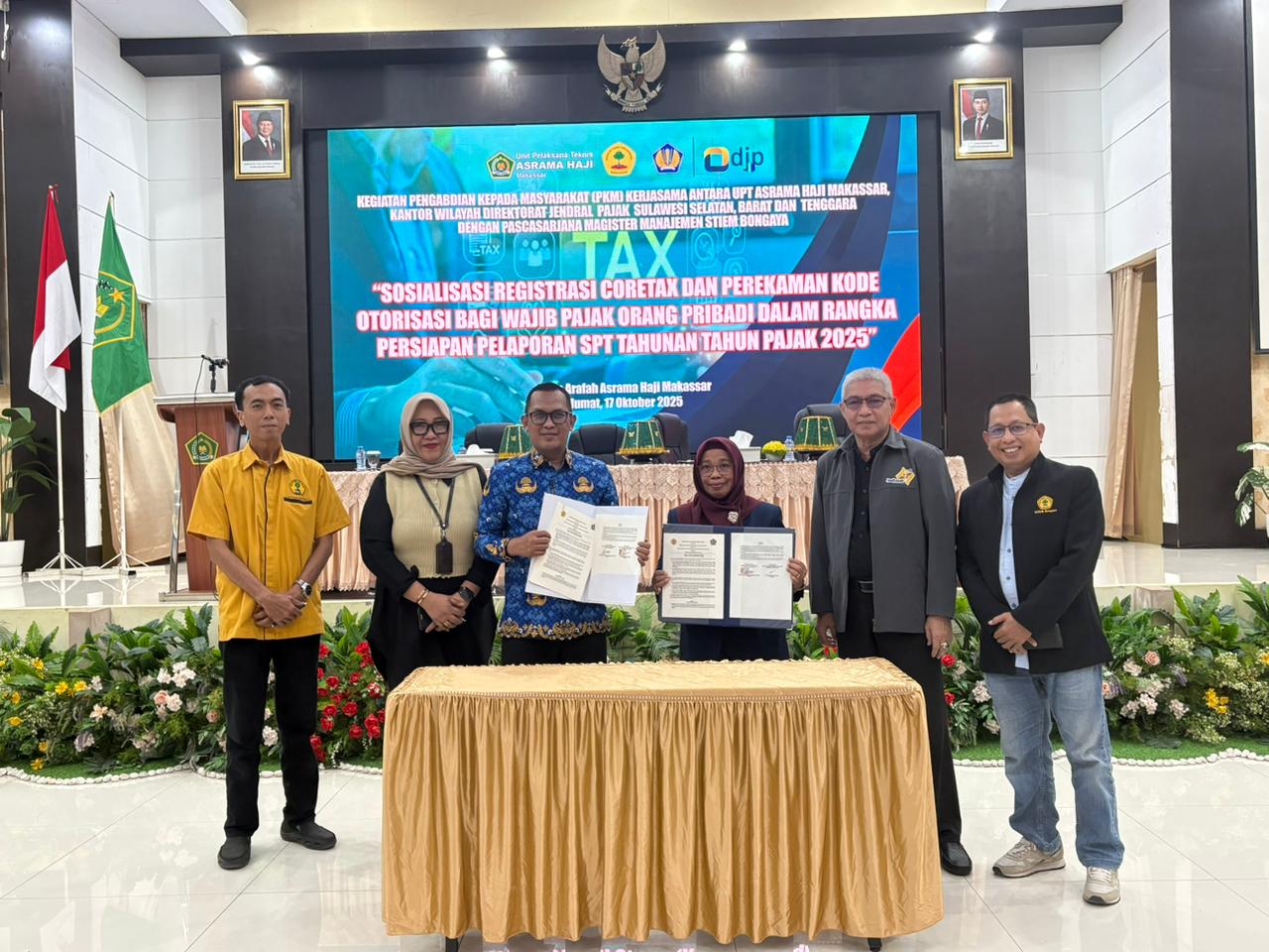 STIEM Bongaya Dorong Literasi Pajak Lewat PKM Mahasiswa dan MoU dengan Asrama Haji Makassar