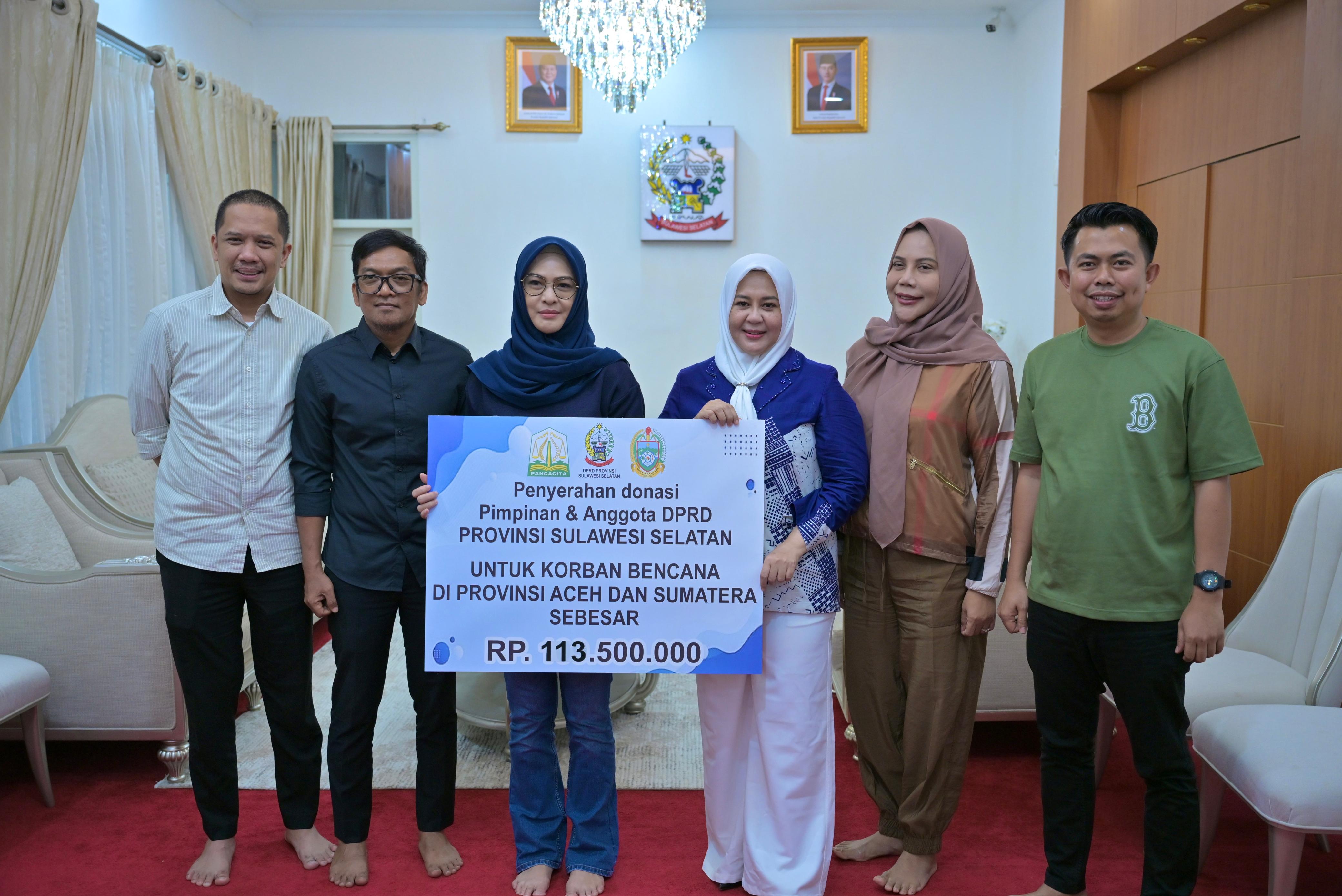 Dalam Sehari DPRD Sulsel Kumpulkan Donasi Rp113,5 Juta  untuk Korban Bencana Sumatera  - Aceh