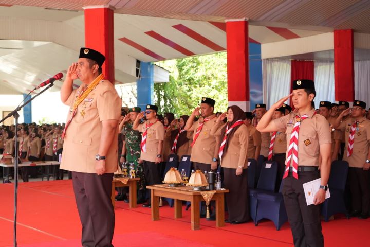 Bupati Maros Pimpin Upacara HUT ke-64 Gerakan Pramuka