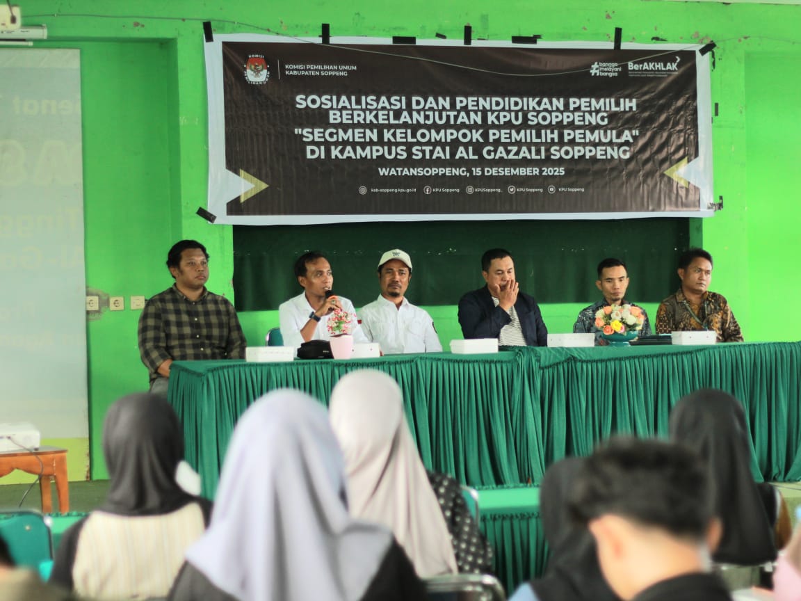 KPU Soppeng Gelar Sosialisasi dan Pendidikan Pemilih Berkelanjutan di Kampus STAI Al Gazali Soppeng