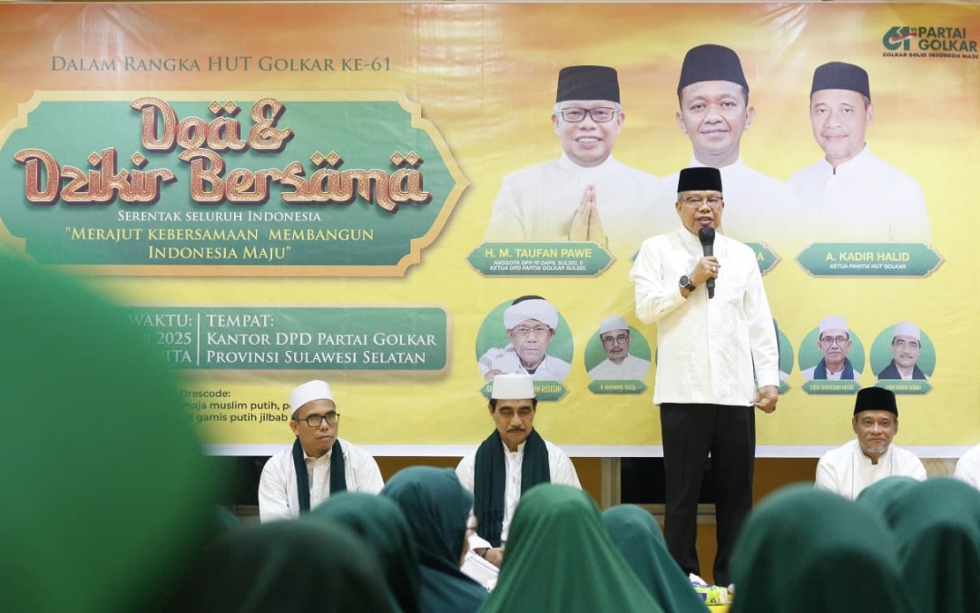 Golkar Sulsel Gelar Doa untuk Korban Banjir Sumatera–Aceh pada Puncak HUT ke - 61