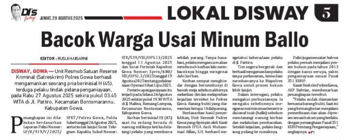 Dimabuk Ballo, Lalu Bacok Warga