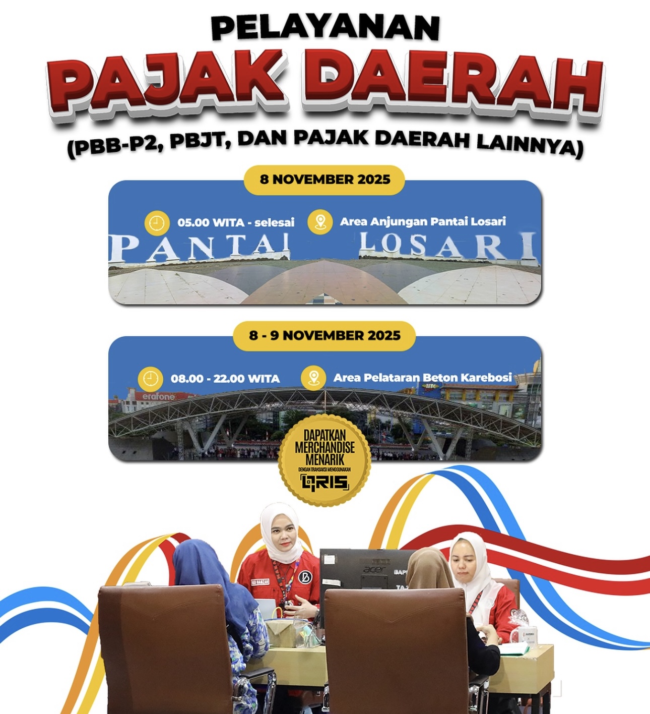 Rangkaian HUT Kota ke-418, Bapenda Makassar Aktifkan Booth Pelayanan Non-Tunai
