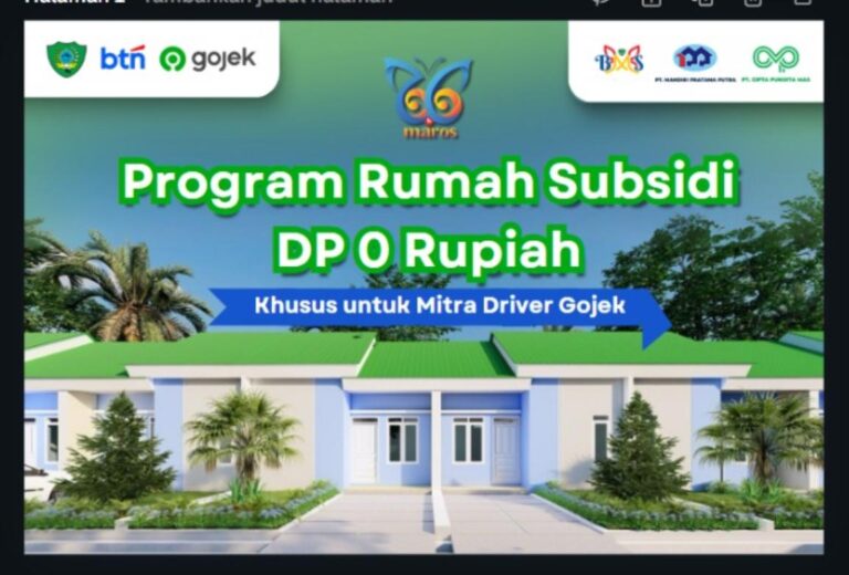 Pemda Maros Fasilitasi Rumah Subsidi Untuk Driver Gojek Tanpa Uang Muka