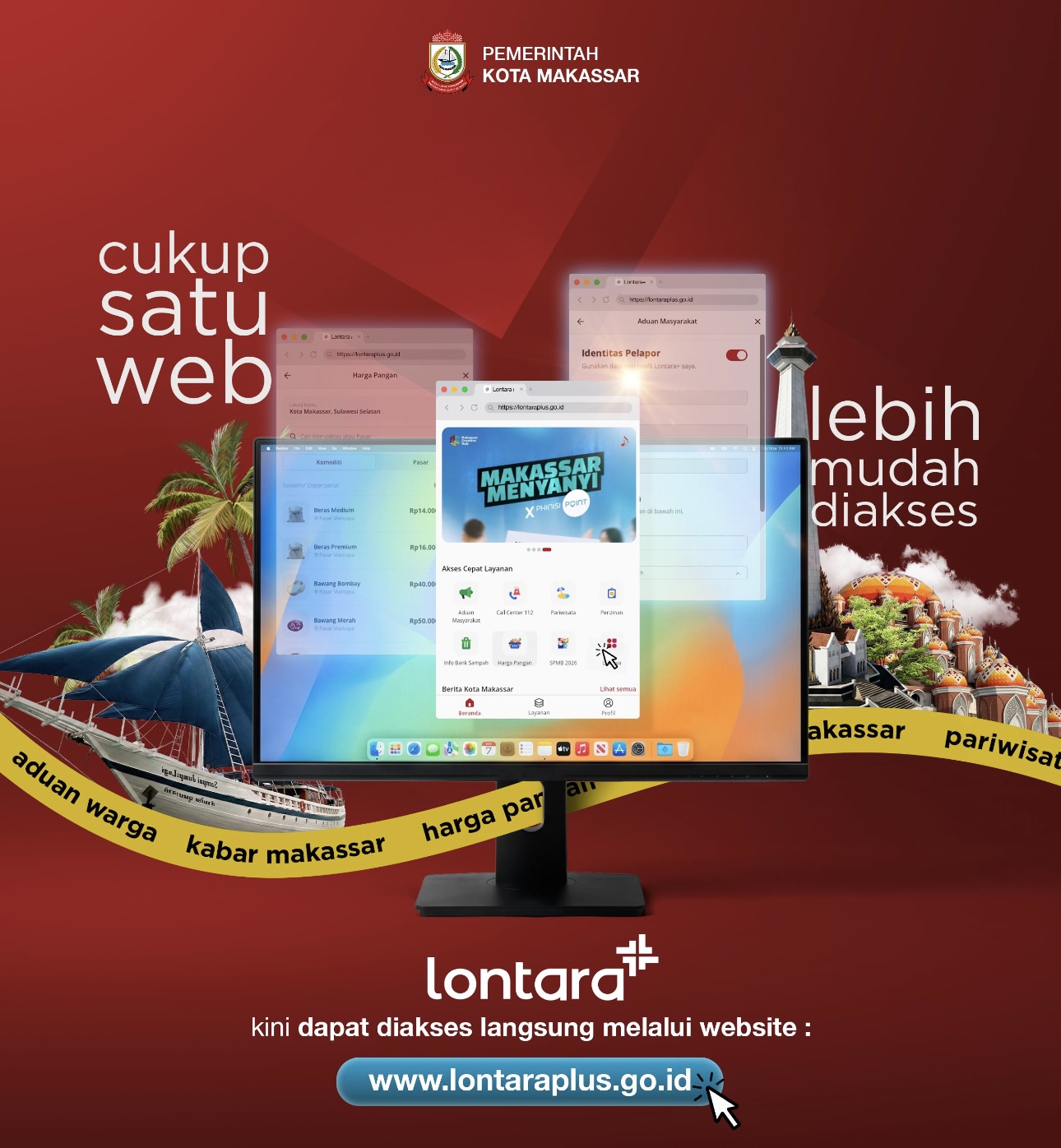Makin Praktis, Aduan Warga Lewat LONTARA+ Makassar Kini Bisa Diakses via Website