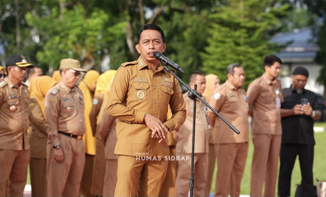 Pimpin Apel Gabungan ASN,  Bupati Sidrap Tekankan Peningkatan Etos Kerja