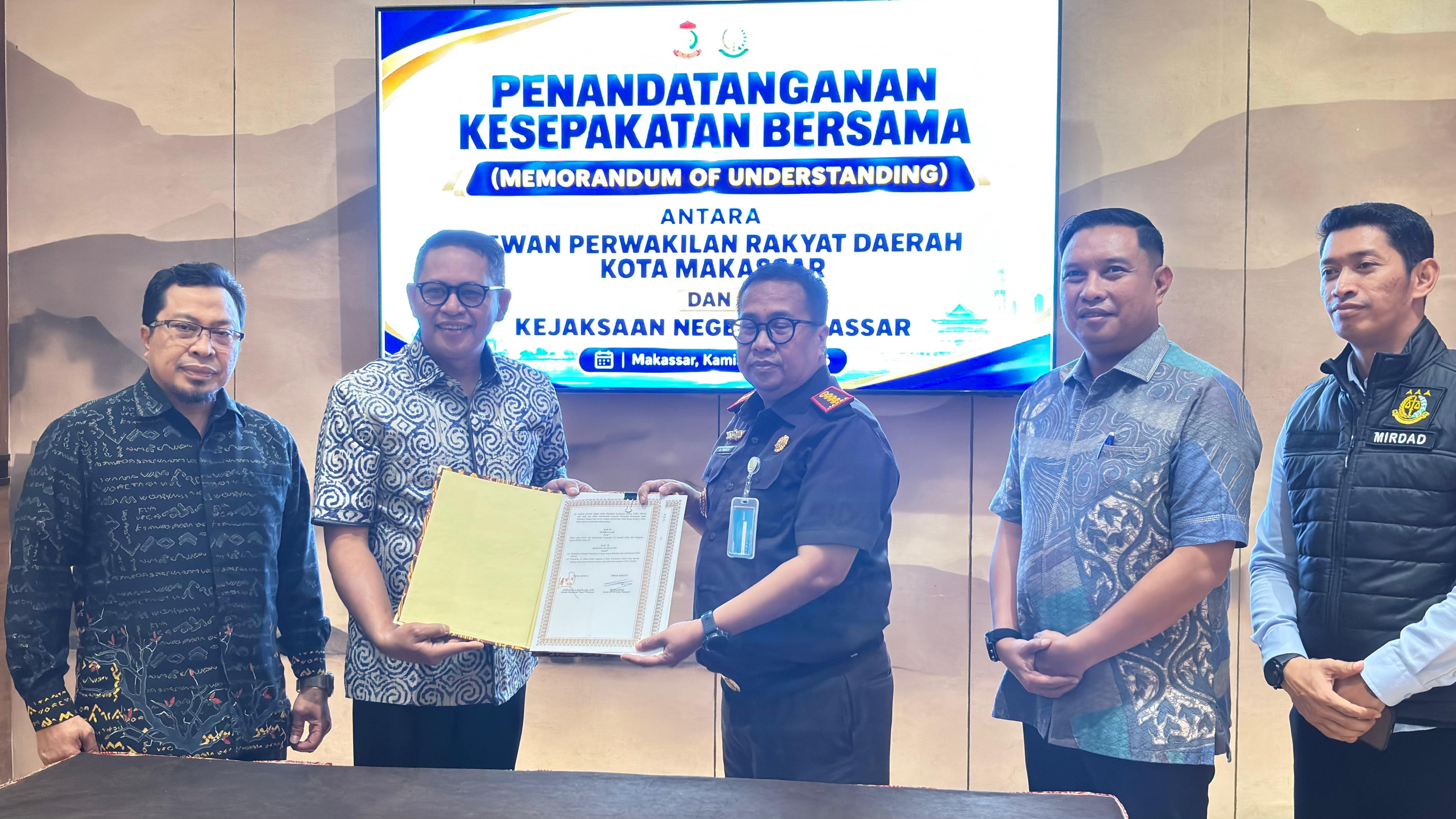 DPRD Makassar Gandeng Kejari Perkuat Pendampingan Hukum Bidang Perdata dan TUN