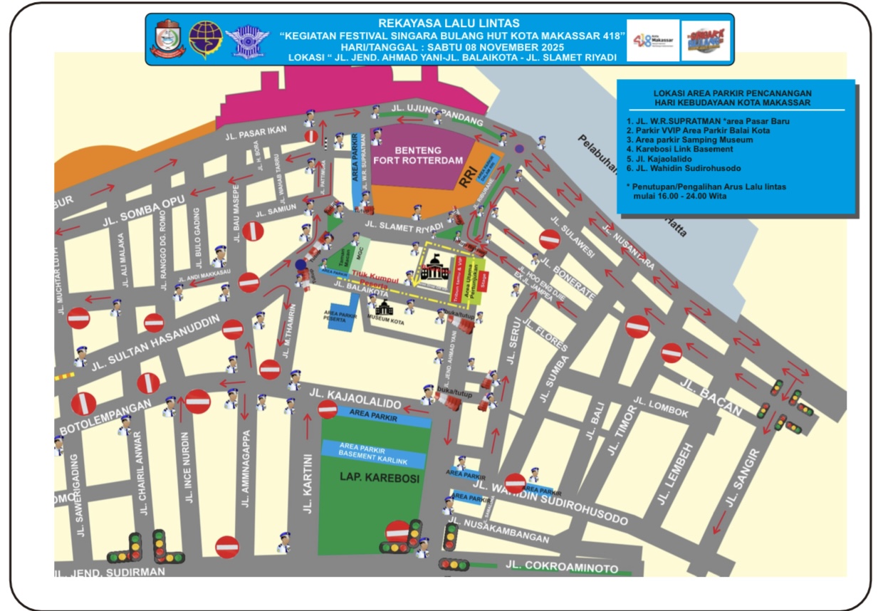 Dinas Kebudayaan Makassar Gelar Festival Singara Bulang, Berikut Arus Lalin yang Direkayasa