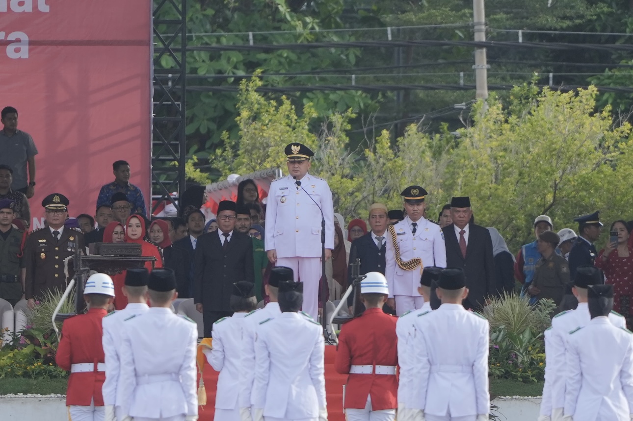 Peringatan HUT ke-80 Kemerdekaan Republik Indonesia, Paskibraka Makassar Bentuk Formasi Teratai