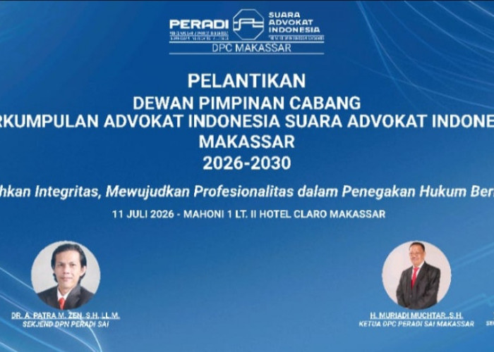 PERADI SAI Makassar Akan antik Pengurus Baru Periode 2026–2030, Perkuat Integritas dan Profesionalisme Advokat