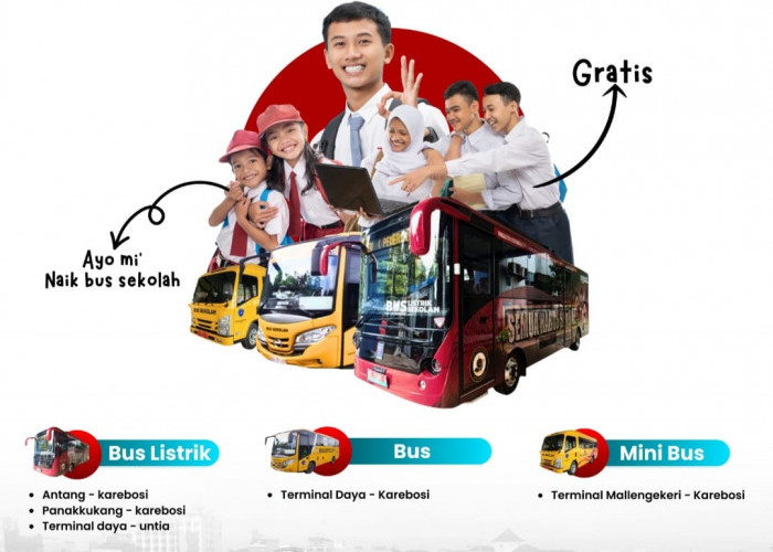 Pemkot Makassar Operasikan Bus Sekolah Gratis