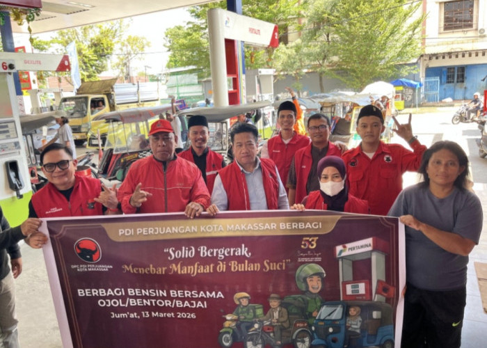 Amaliyah Ramadan, PDI Perjuangan Makassar Bantu Ojol dan Bentor Lewat Voucher BBM Gratis