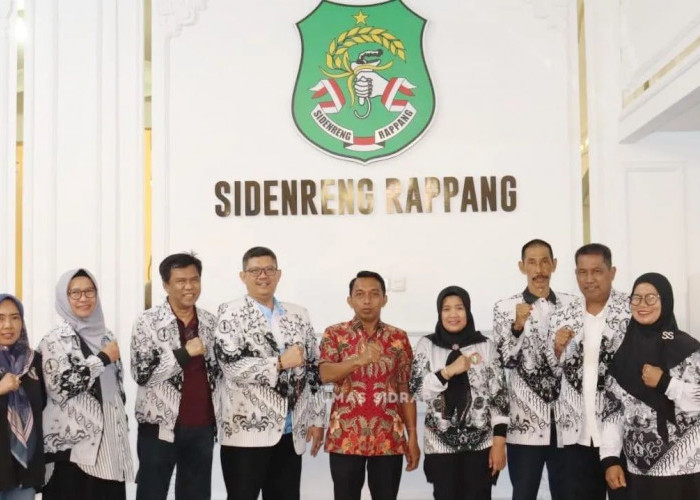 Rombongan PGRI Sulsel Temui Bupati Sidrap Bahas Kesiapan Porsenijar