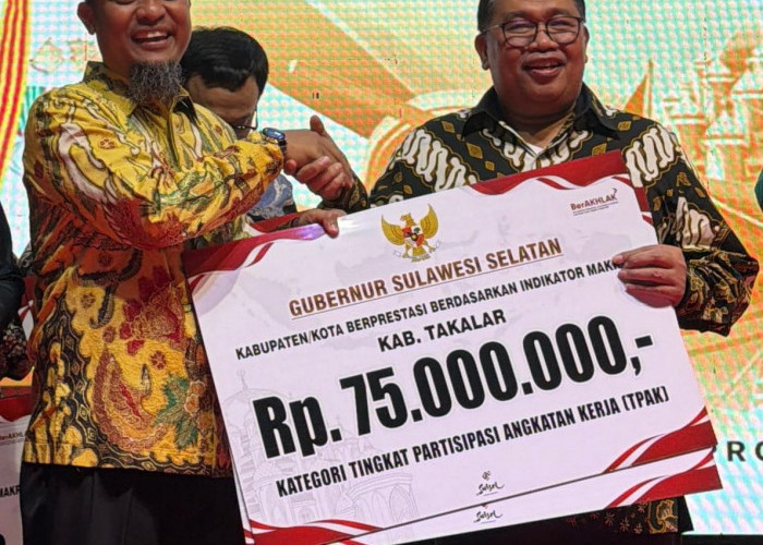 Takalar Raih Dua Penghargaan Indikator Makro dari Pemprov Sulsel
