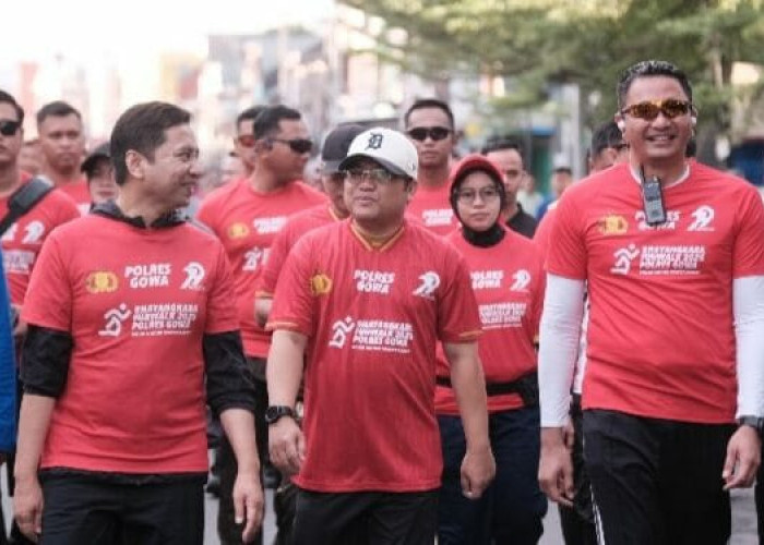Ratusan Peserta Ramaikan Bhayangkara Fun Walk Polres Gowa