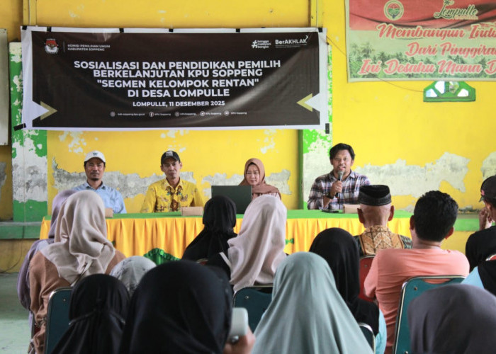 KPU Soppeng Gencarkan Pendidikan Pemilih Berkelanjutan: Kelompok Rentan Desa Lompulle Jadi Sasaran Utama