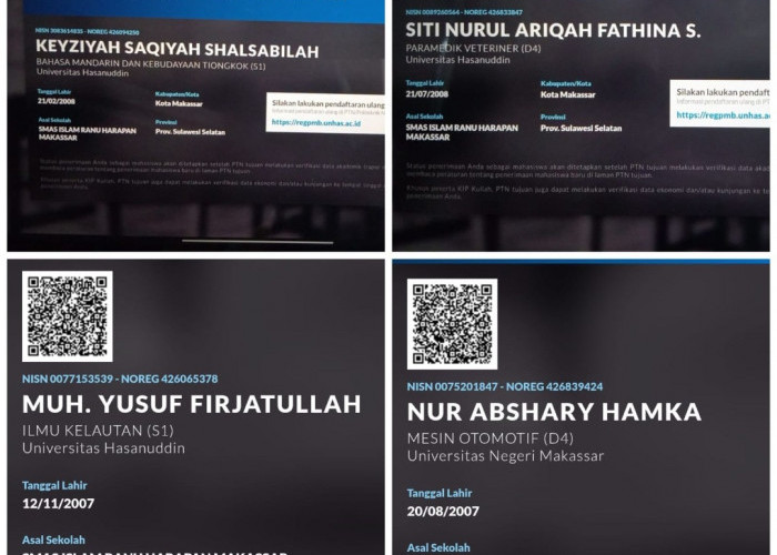 Empat Siswa SMAS Islam Ranu Harapan Makassar Lulus SNBP 2026