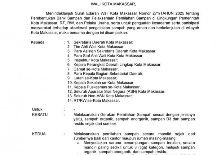 Appi Terbitkan Instruksi Wali Kota, Pemilahan Sampah dari Sumber