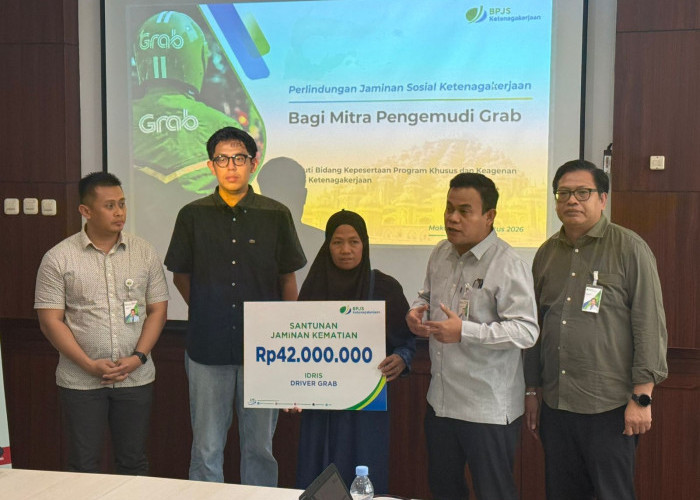 BPJS Ketenagakerjaan Perkuat Perlindungan Jaminan Sosial bagi Mitra Pengemudi Grab di Makassar