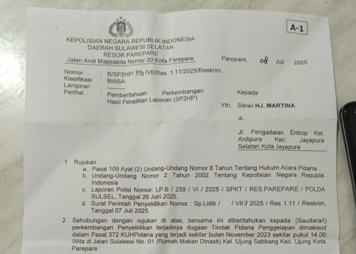 Warga Keluhkan Laporannya  di Polres Parepare Mandek, Begini Penjelasan Polisi