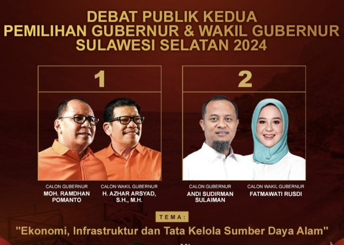 Debat  Kedua Pilgub Sulsel:  Tema Ekonomi, Tanpa  Ekonom