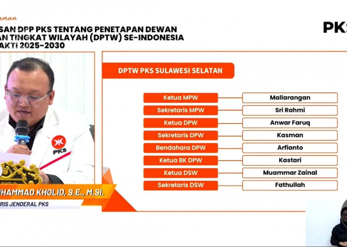 Anwar Faruq Jadi Ketua PKS Sulsel Periode 2025–2030