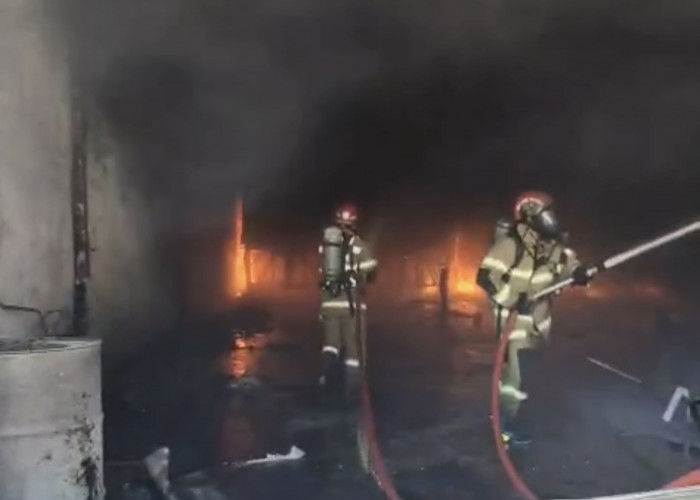 Breaking News: Gudang Penyimpanan Minyak Nilam di Tamalanrea Terbakar, Damkarmat Kerahkan Puluhan Armada