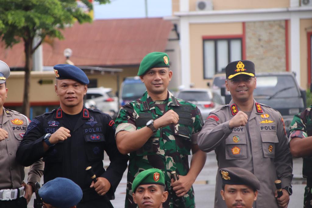 Patut Dicontoh, Soliditas Polres, Kodim dan Brimob Bone Dengan Menggelar Apel Sinergitas