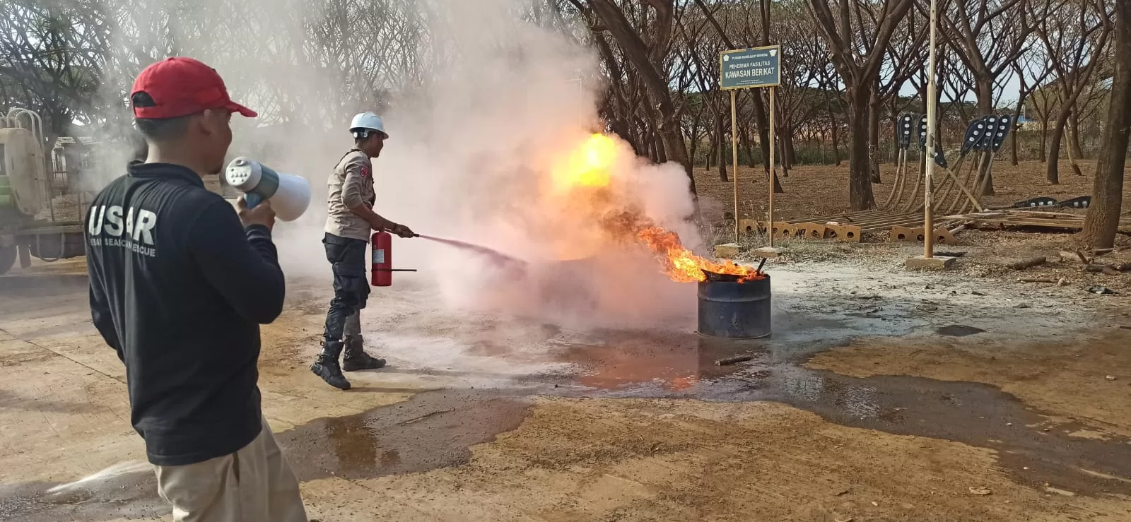 Ratusan Karyawan Huadi Nickel Alloy Indonesia Ikut Latihan Tanggap Darurat