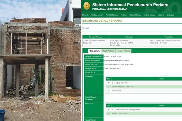 150 User Terancam Alami Kerugian, Jika PT Castell Persada Propertindo Dipailitkan