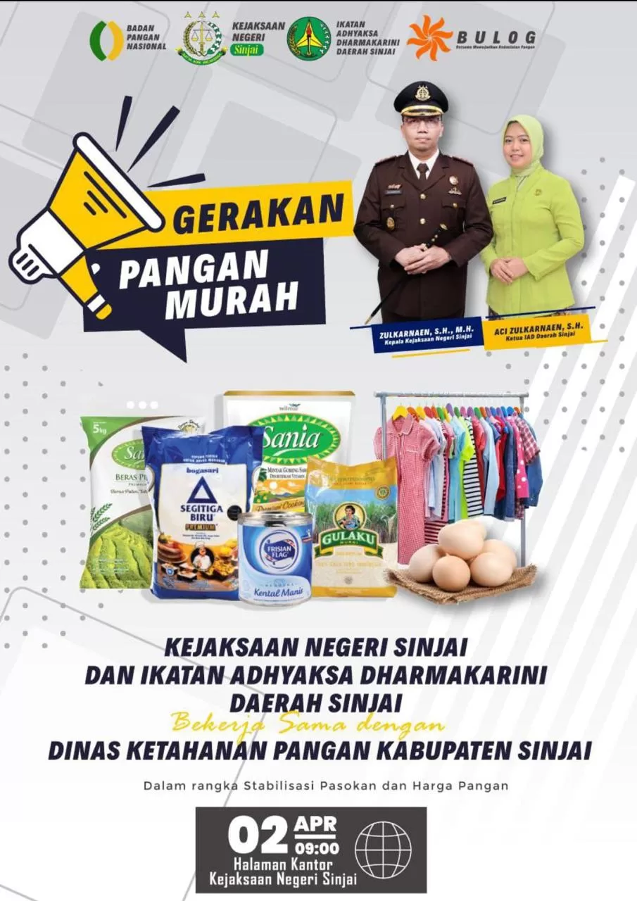 Gerakan Pangan Murah di Kantor Kejaksaan Negeri Sinjai Diserbu Warga