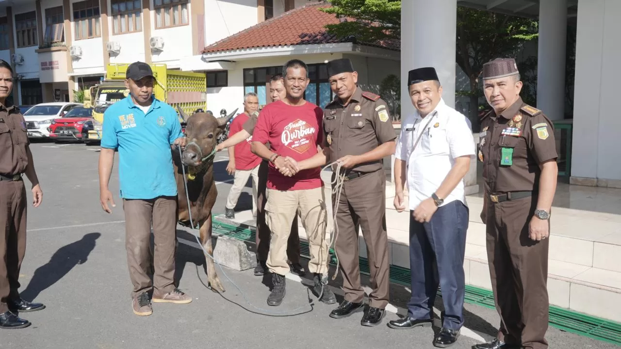 Dipimpin  Wakajati, Kejati Sulsel Kurban 13 Ekor Sapi