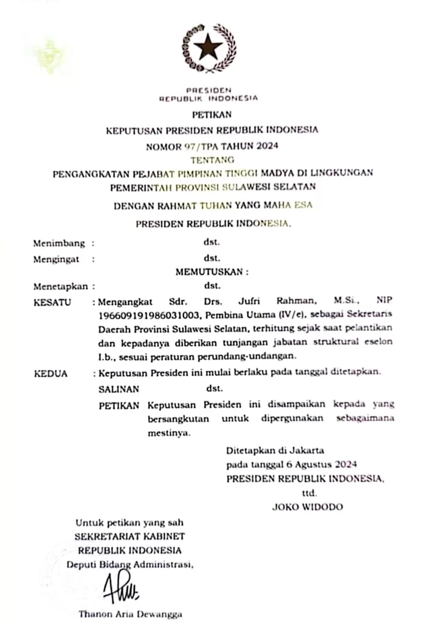 BREAKING NEWS! Jufri Rahman Jabat Sekprov Sulsel Definitif, Berikut Profil Singkatnya