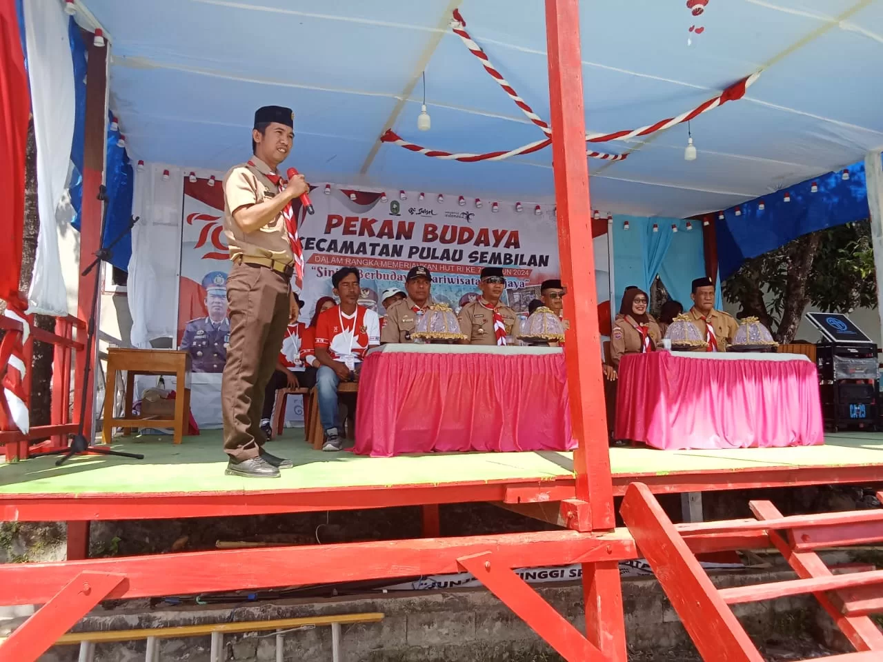 Pemerintah Kecamatan Pulau Sembilan Gelar Apel Peringatan Hari Pramuka Ke- 63