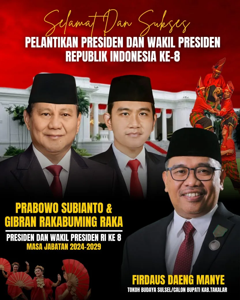 Daeng Manye Ucapkan Selamat Atas Pelantikan Prabowo-Gibran Sebagai Presiden dan Wakil Presiden