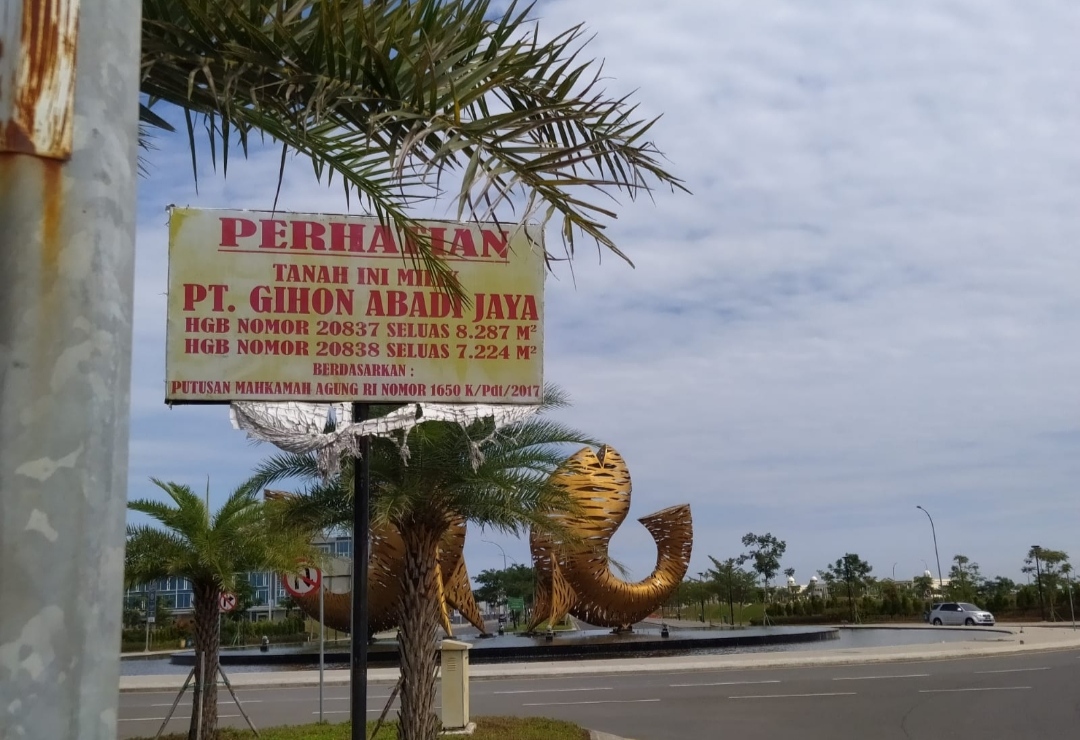 Papan Bicara di CPI Jadi Perhatian Warga, Tertulis Tanah Ini Milik PT Gihon