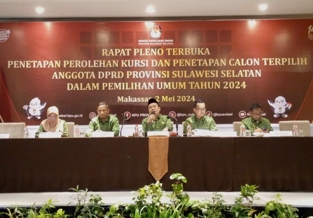 KPU Sulsel Tetapkan Caleg Terpilih DPRD Provinsi, Empat Kabupaten Tunggu Putusan MK