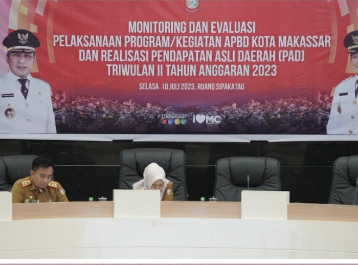 Bappeda Makassar Gelar Rapat Monitoring dan Evaluasi Program APBD dan Realisasi PAD Triwulan II 2023